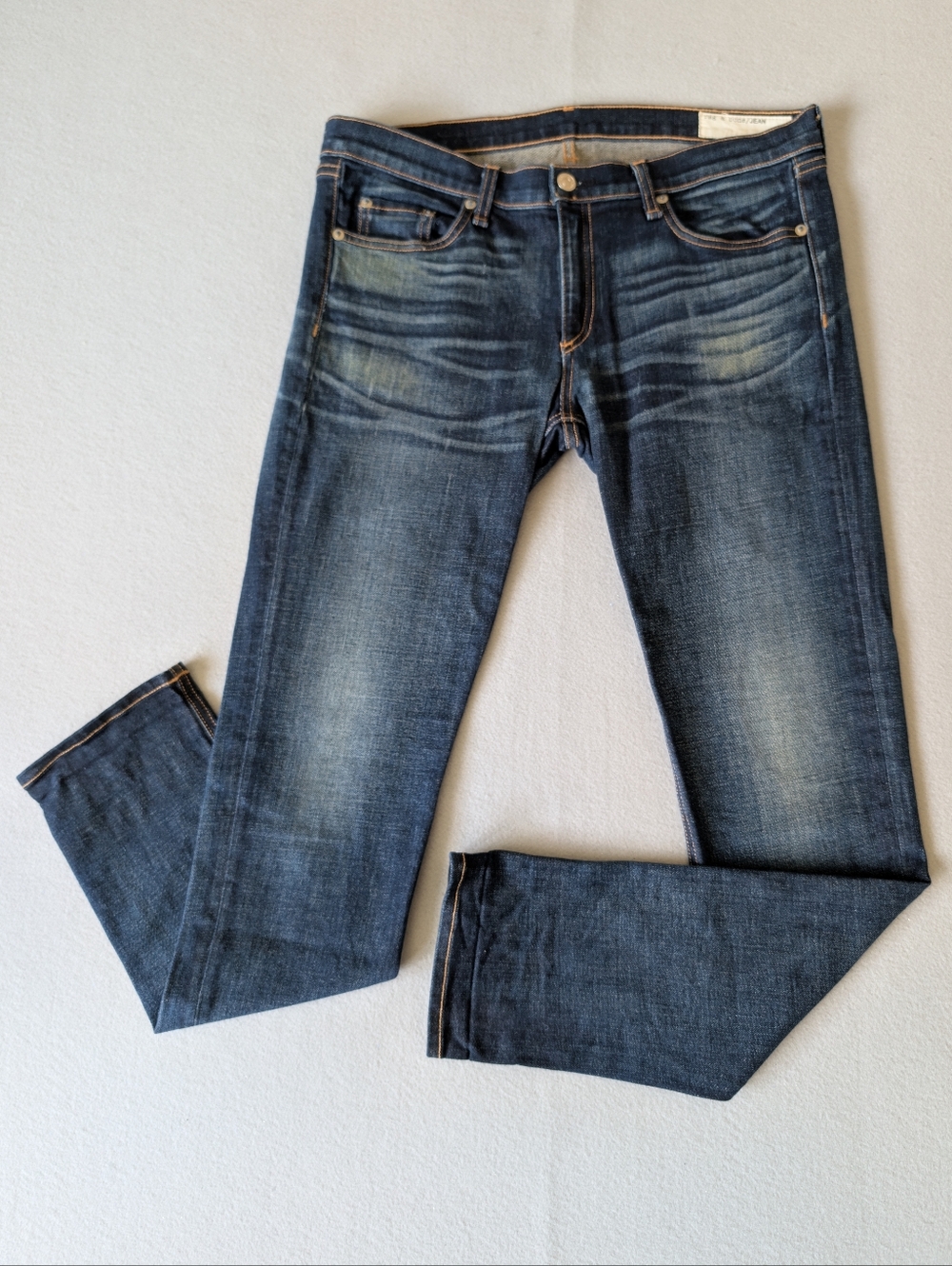 Rag & Bone Indigo Dark Wash Cuffed Skinny Jeans Mid Rise Premium Denim 31x29 image 2